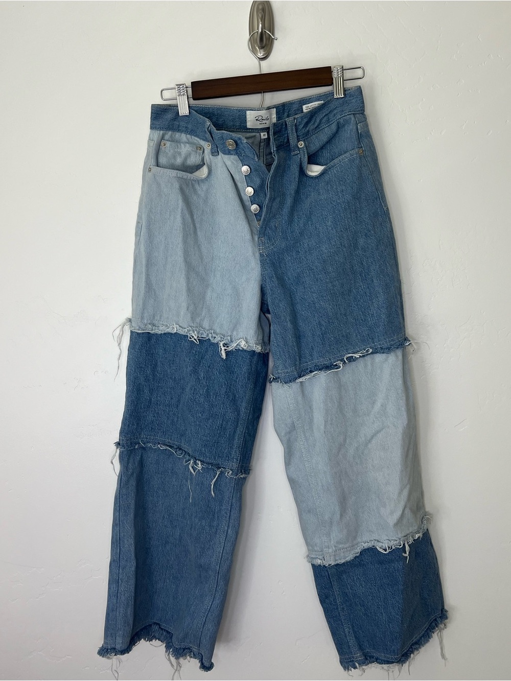 Rails Patchwork The Getty Crop High Rise Wide Leg Jeans